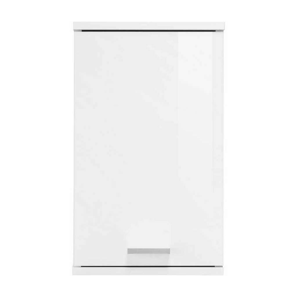 Badezimmerhängeschrank in Weiß Hochglanz 30 cm breit