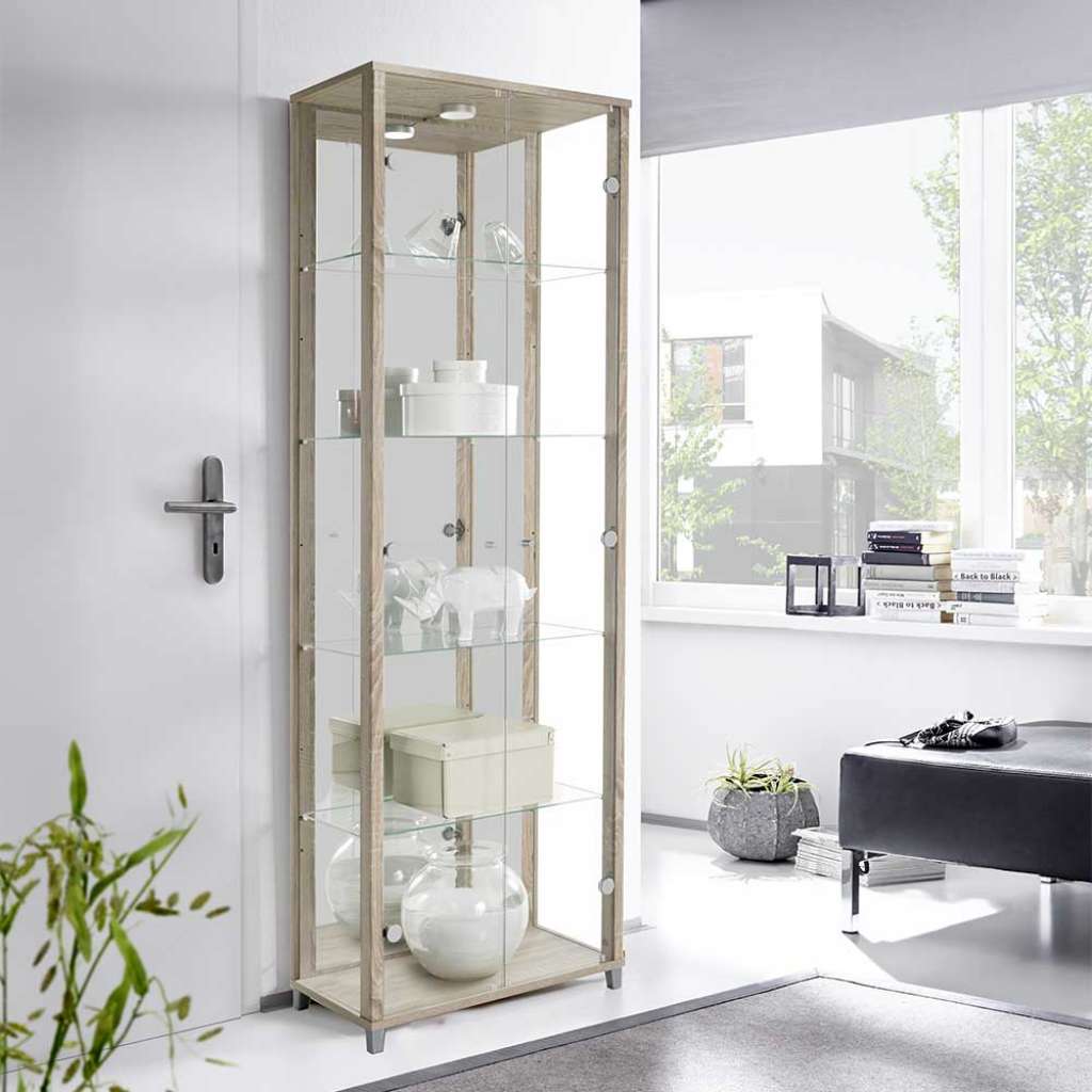 Vitrine in Sonoma Eiche LED Beleuchtung