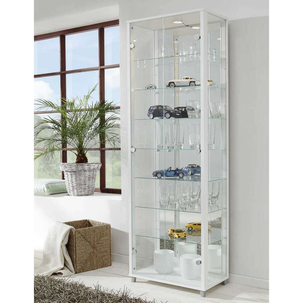 Vitrinenschrank in Weiß LED Beleuchtung