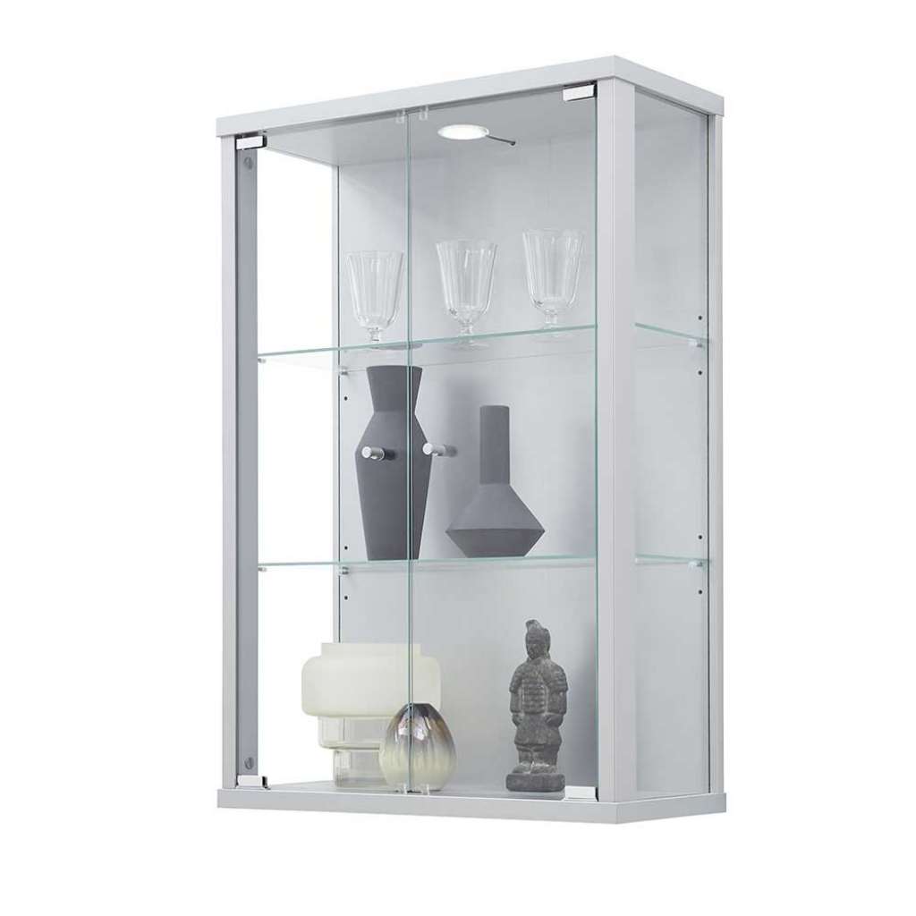Wandvitrine in Silberfarben Made in Germany