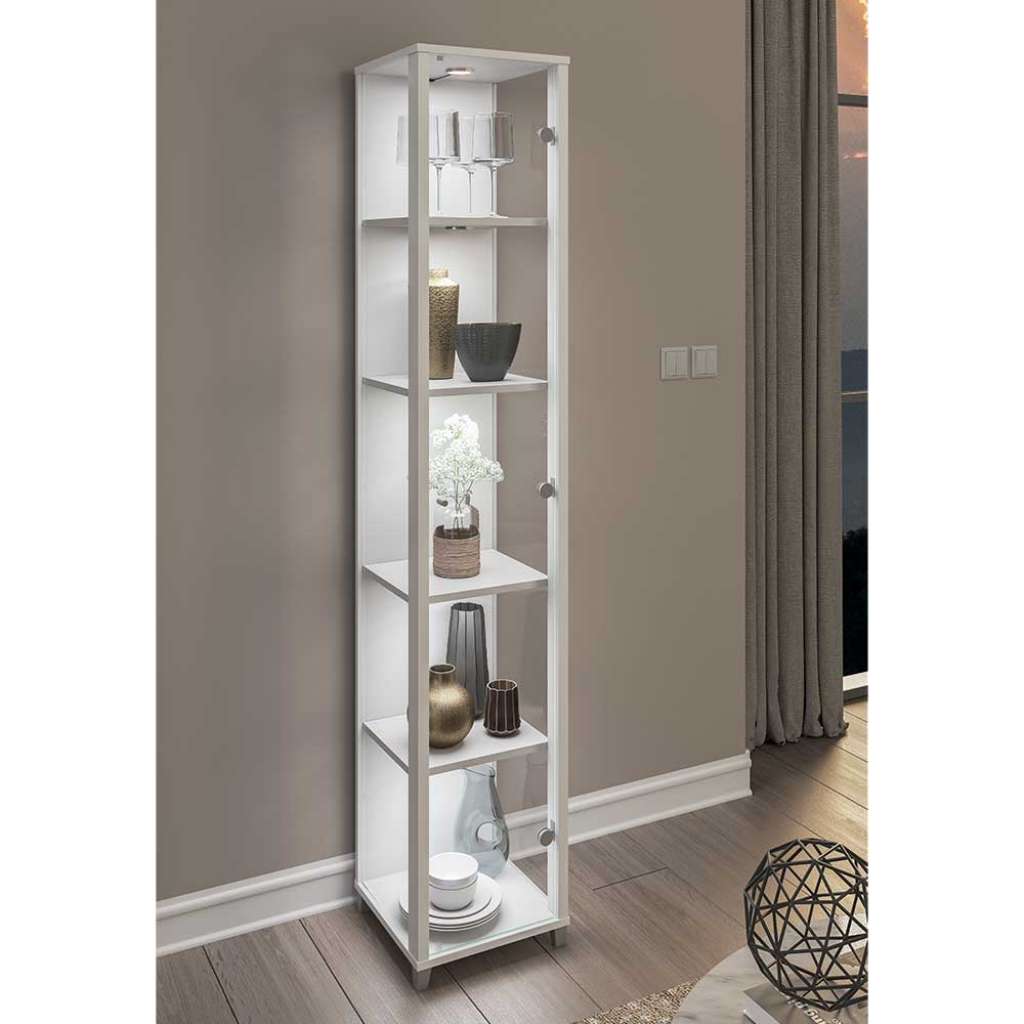 Schrank Vitrine in Weiß LED Beleuchtung