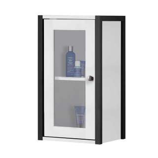 Badhängeschrank in Schwarz und Weiß 60 cm hoch