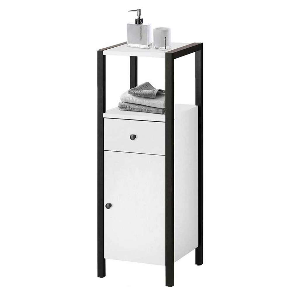 Badkommode in Schwarz und Weiß 90 cm hoch