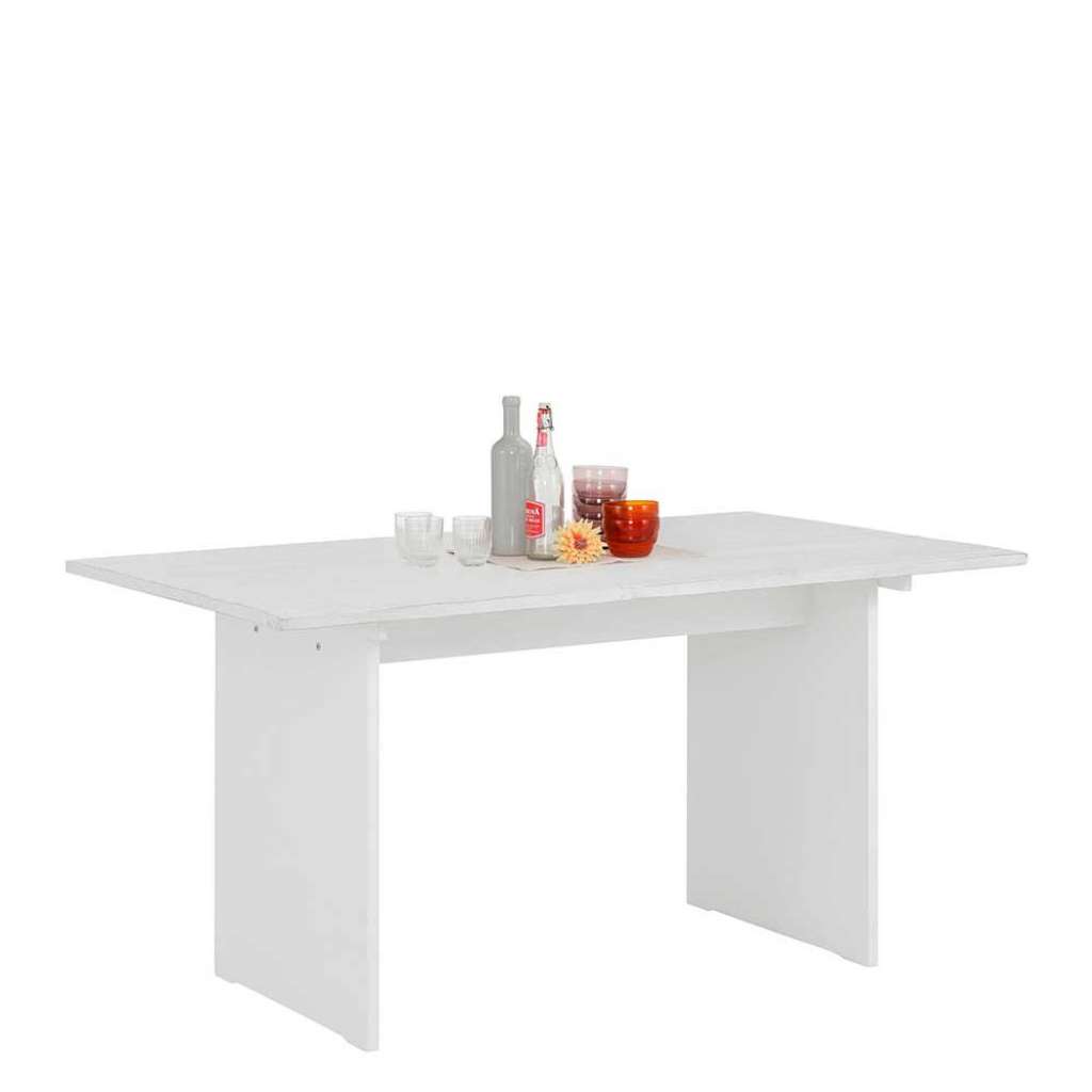 Wangen Esstisch in Weiß lasiert Kiefer teilmassiv