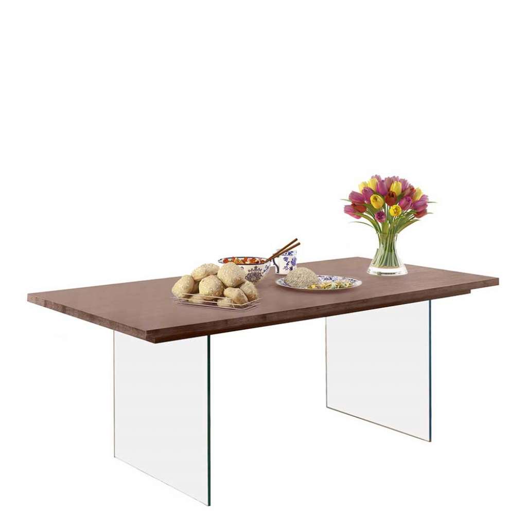 Esszimmertisch aus Akazie Massivholz Glaswangen