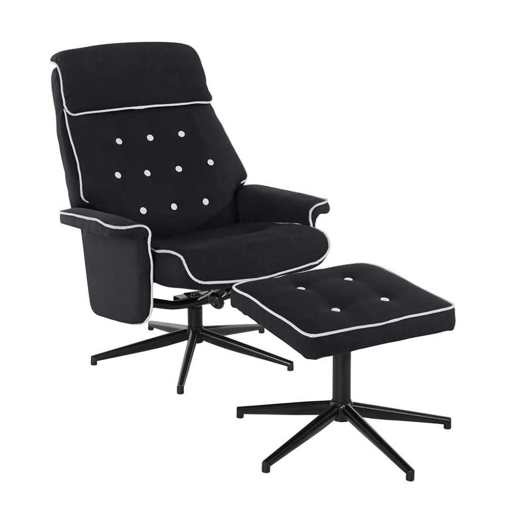 Wohnzimmer Sessel in Schwarz Webstoff drehbar (2-teilig)