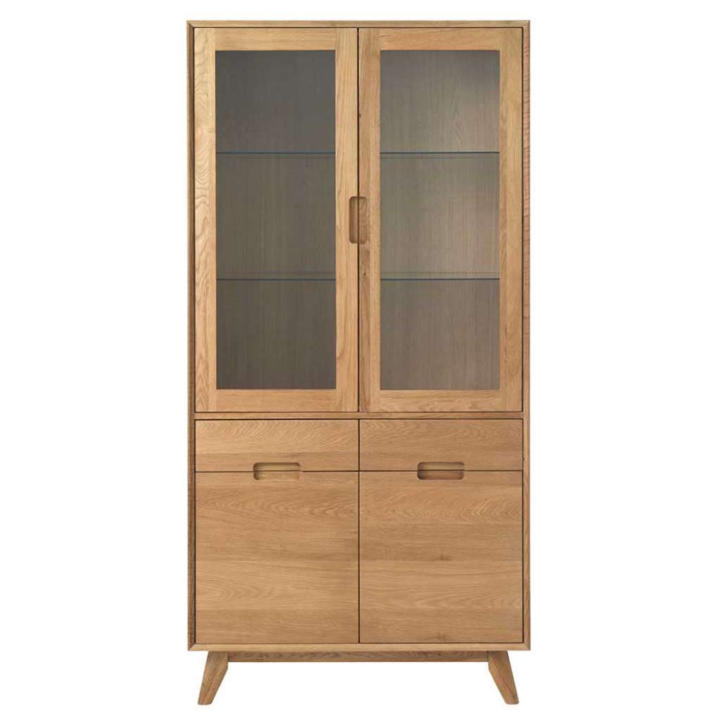 Esszimmer Vitrine aus Eiche Massivholz Retrostil