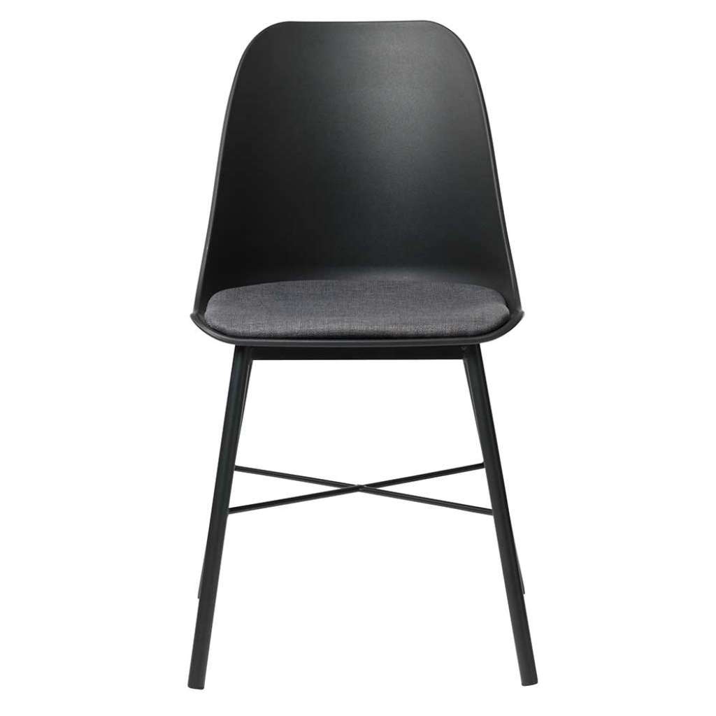 Küchenstühle in Schwarz und Grau Kunststoff (2er Set)