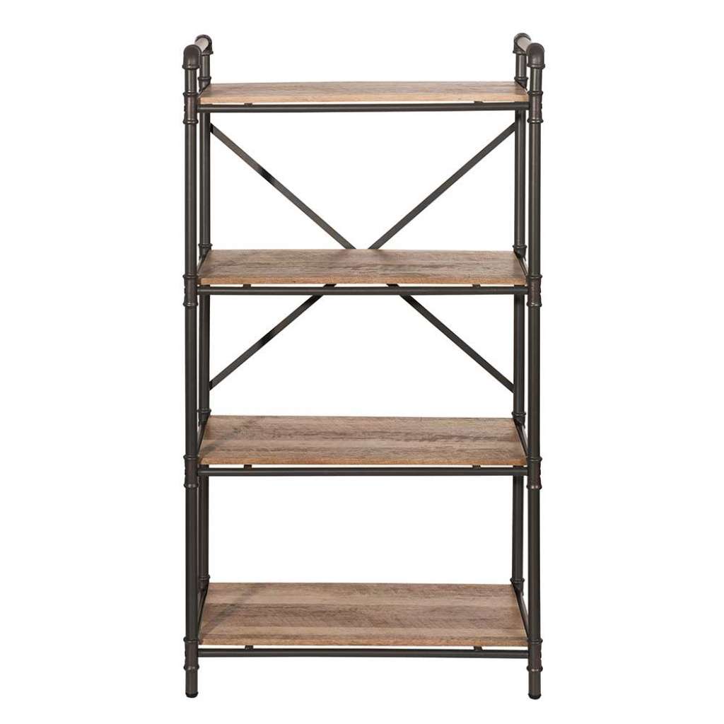 Regal in Schwarz und Holz verwitterter Optik 125 cm hoch