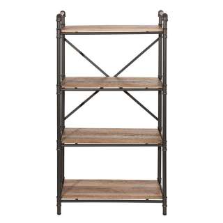 Regal in Schwarz und Holz verwitterter Optik 125 cm hoch