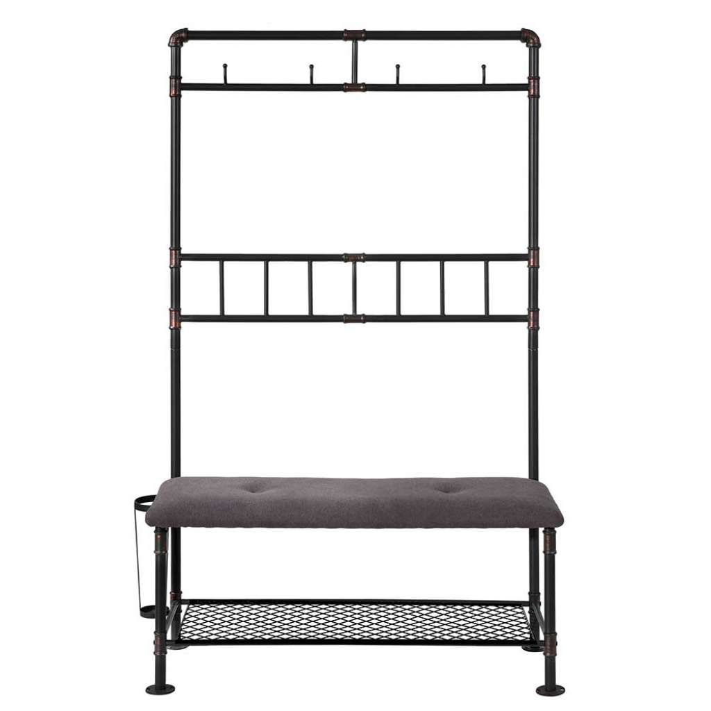 Flur Garderobe in Dunkelgrau und Schwarz modern