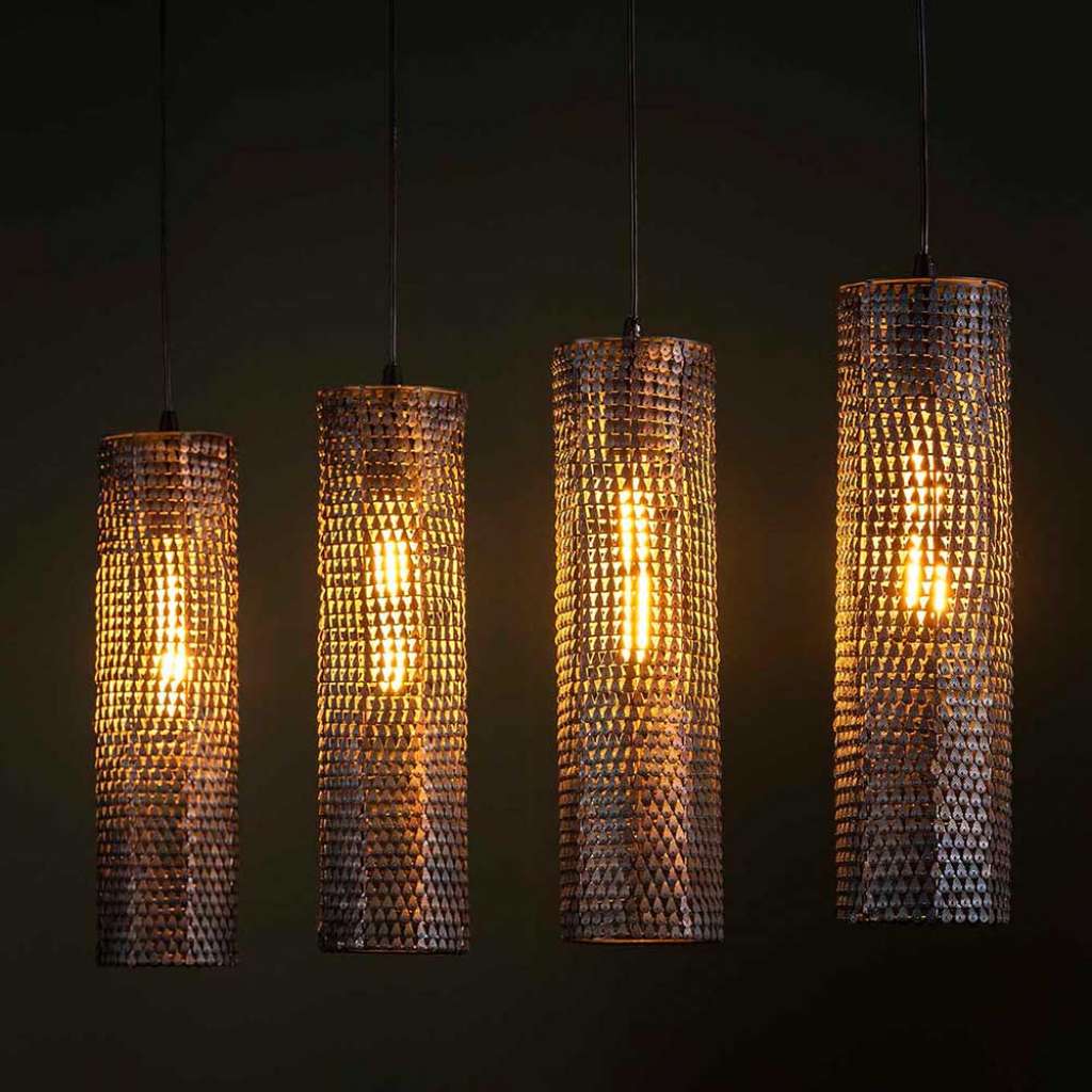 Design Pendelleuchte in Schwarzbraun 150 cm hoch