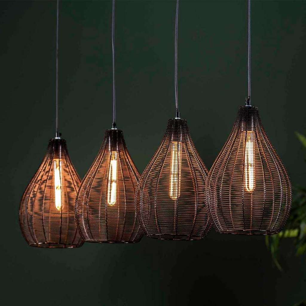 Hängelampe in Schwarz Nickel Industriedesign