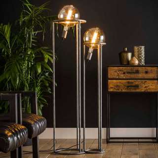 Stehlampe in Altsilberfarben 120 cm hoch (2-teilig)