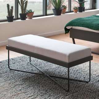 Schlafzimmerbank in Beige Webstoff 120 cm breit