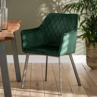 Armstühle in Grün Samt modern (2er Set)