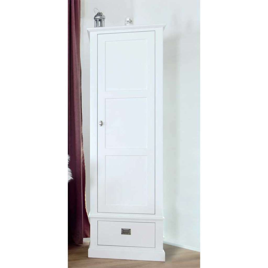 Weißer Kleiderschrank aus Buche teilmassiv 1 türig