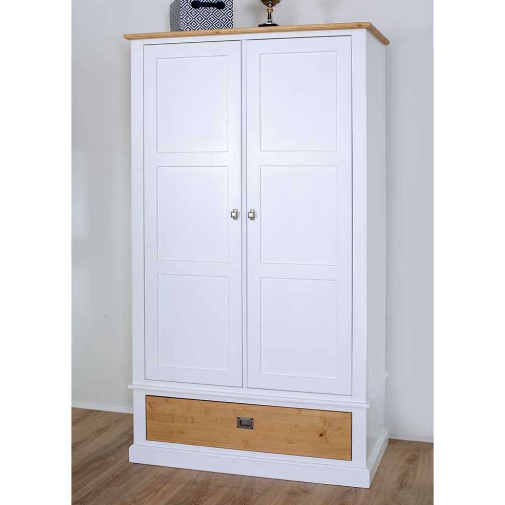 Schlafzimmerschrank in Weiß und Eichefarben Skandi Design