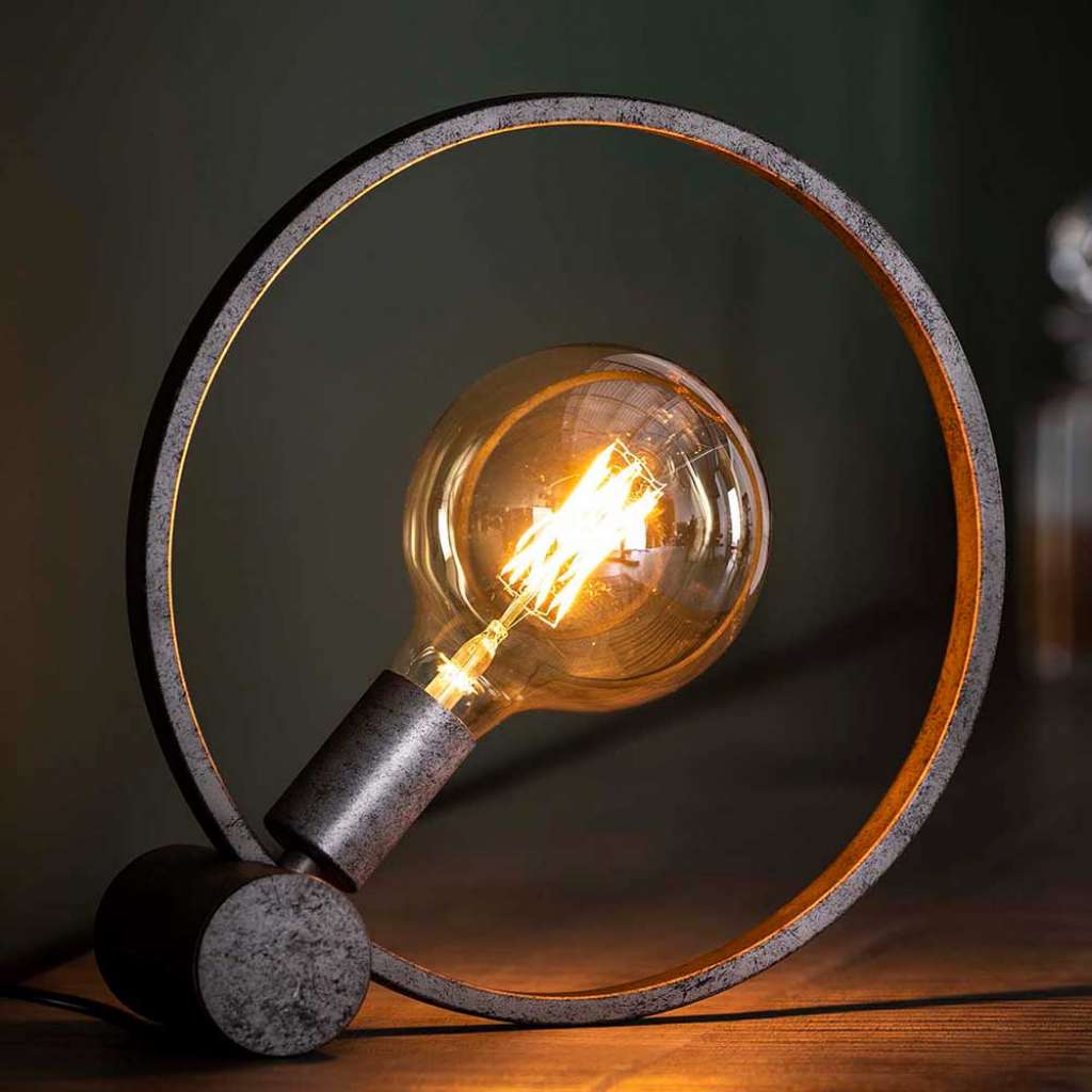 Tischlampe in Altsilberfarben Loft Design