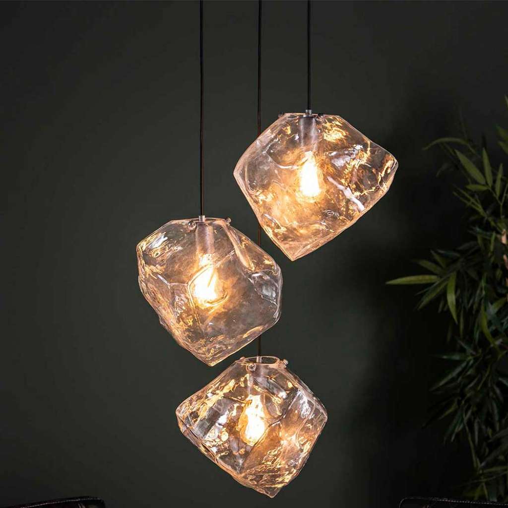 Pendelleuchte aus Glas 50 cm breit
