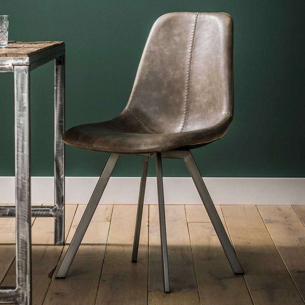 Esstisch Stühle in Taupe Kunstleder modern (4er Set)