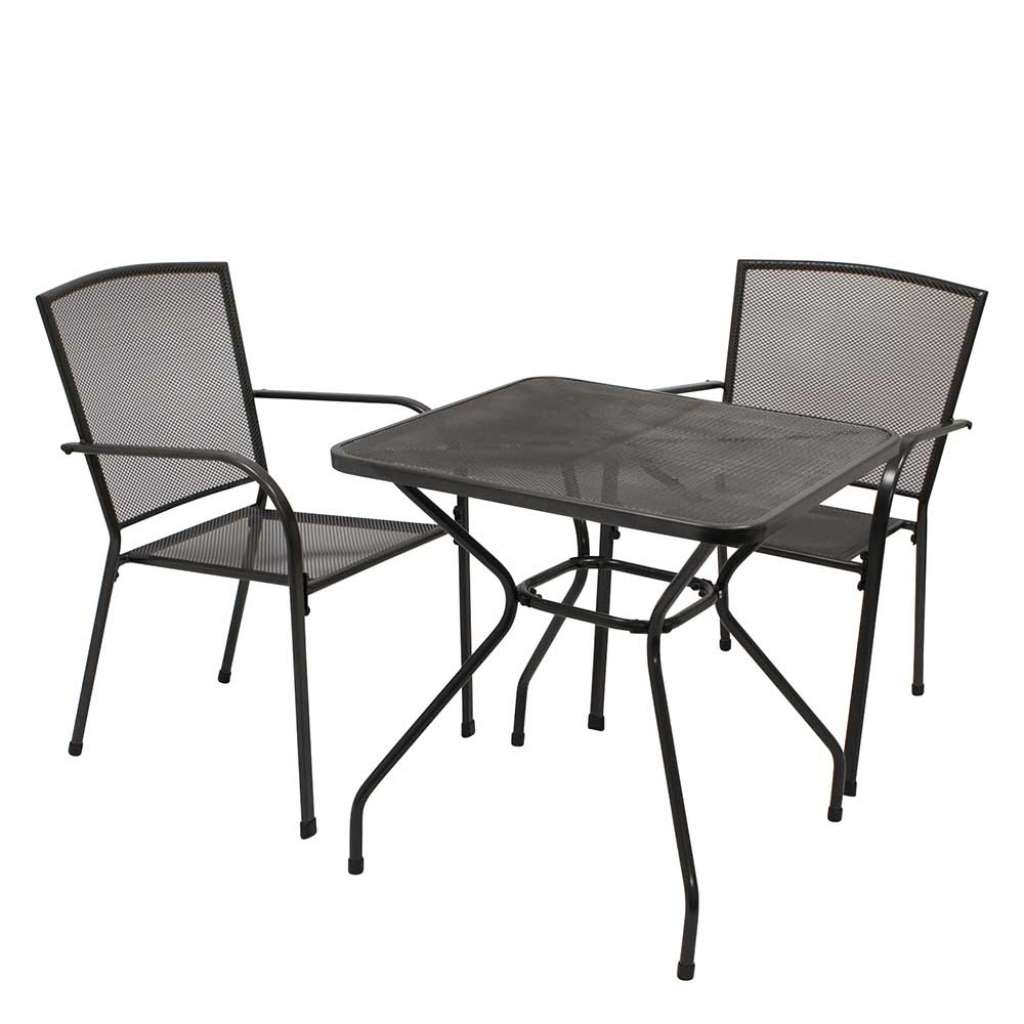 Gartensitzgruppen in Anthrazit Aluminium und Stahl (3-teilig)