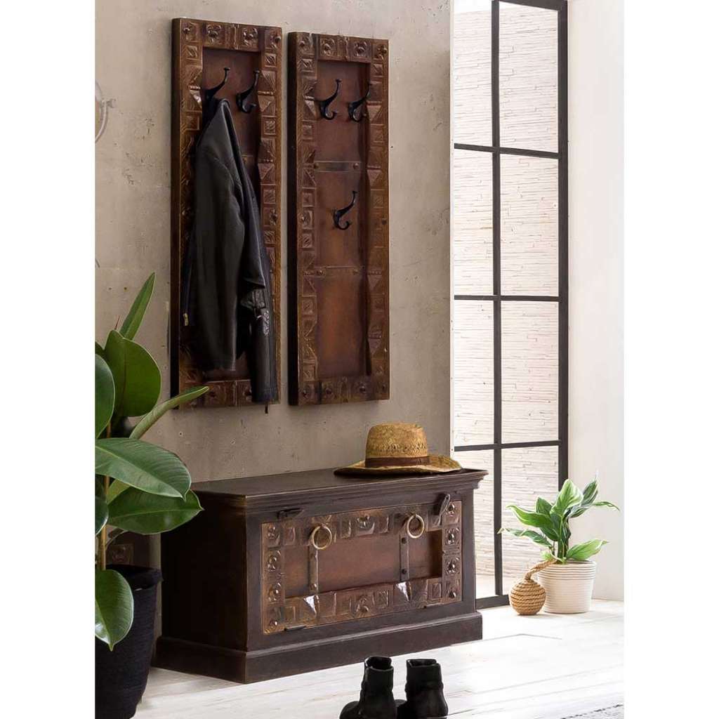 Flurgardarobe im Kolonialstil Teak Recyclingholz (3-teilig)