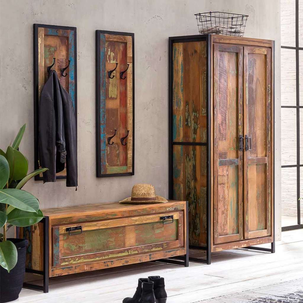 Dieleneinrichtung in Bunt und Schwarz Shabby Chic Stil (4-teilig)