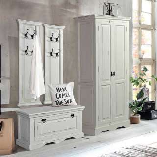 Flurgarderobe in Antikweiß Vintage Look (4-teilig)