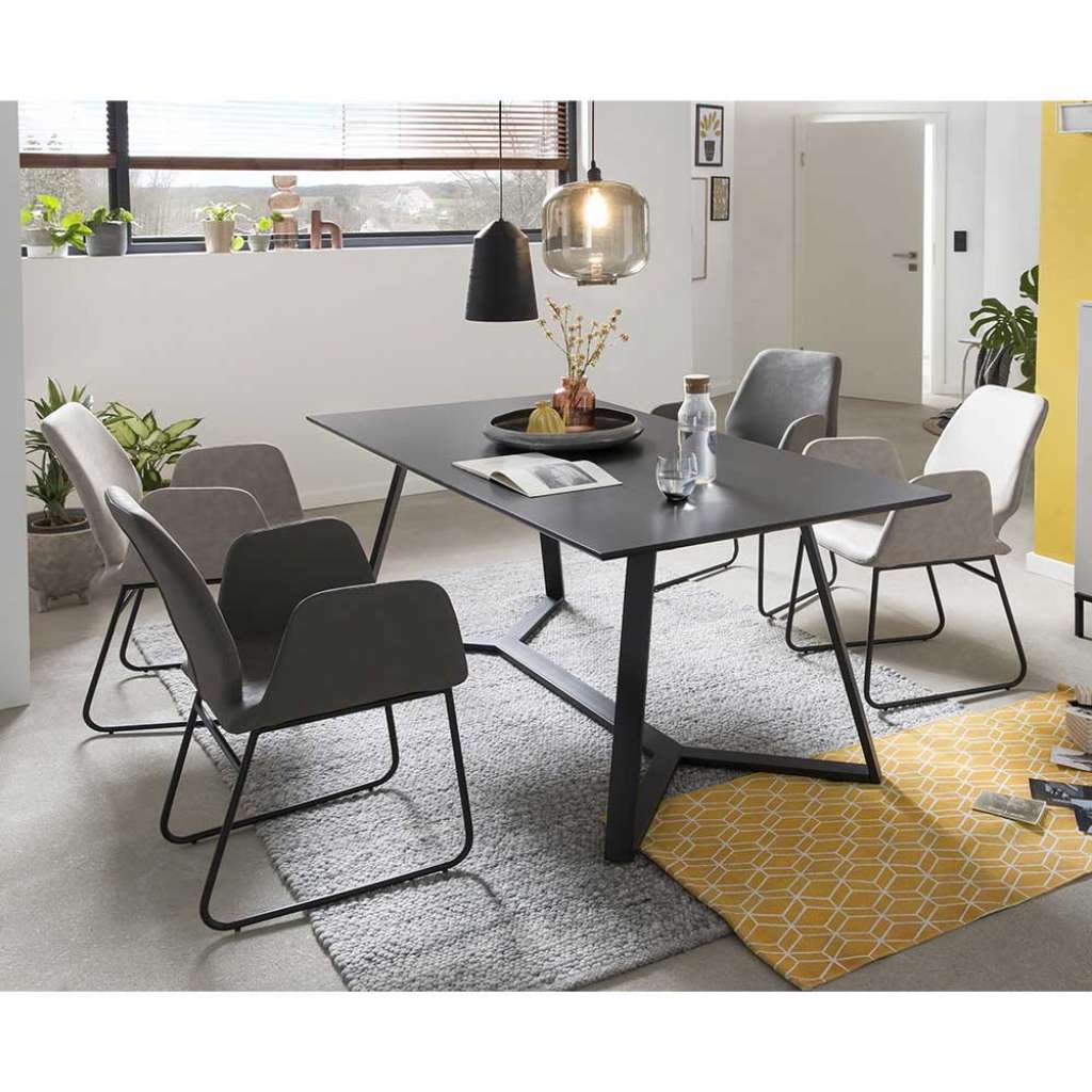 Esszimmer Sitzgruppe in Grau 180 cm Esstisch (5-teilig)