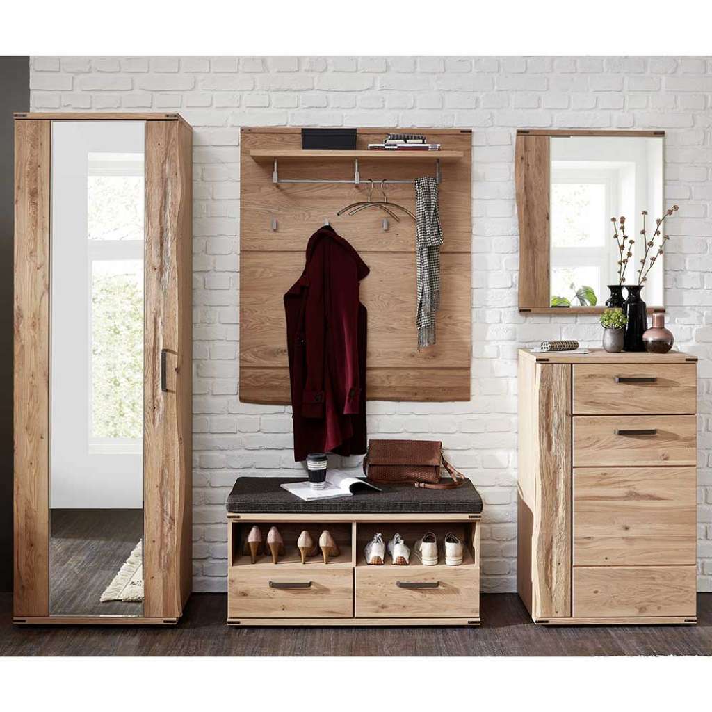 Flurmöbelset mit Wildeiche furniert Landhausstil (5-teilig)