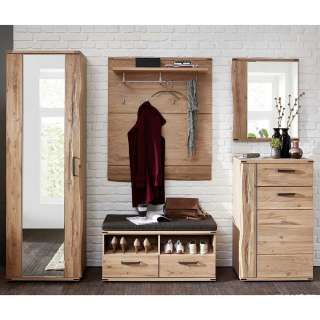 Flurmöbelset mit Wildeiche furniert Landhausstil (5-teilig)