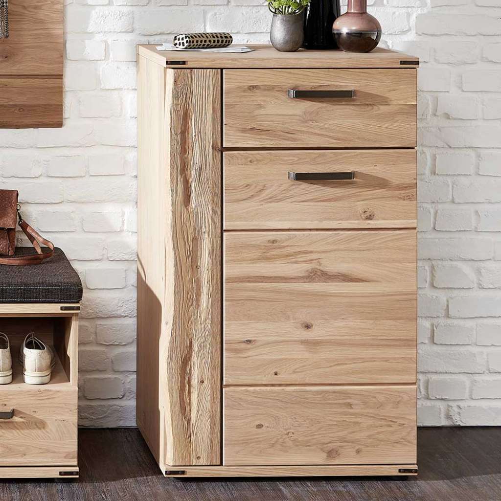 Garderobenschuhschrank mit Wildeiche furniert 65 cm breit