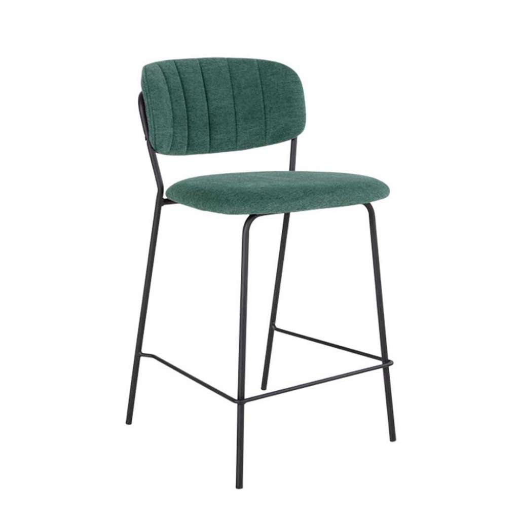 Barstühle in Grün Webstoff Skandi Design (2er Set)