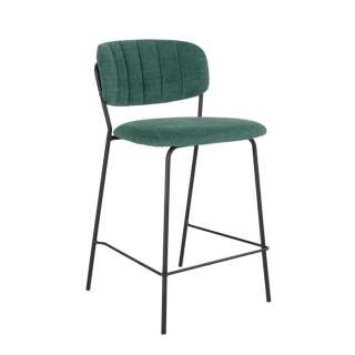 Barstühle in Grün Webstoff Skandi Design (2er Set)
