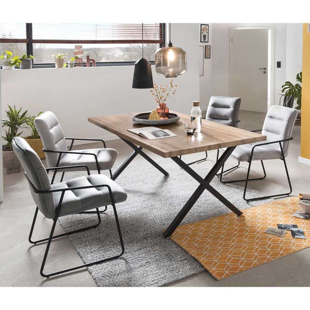 Essgruppe in Wildeichefarben und Grau Loft Design (5-teilig)