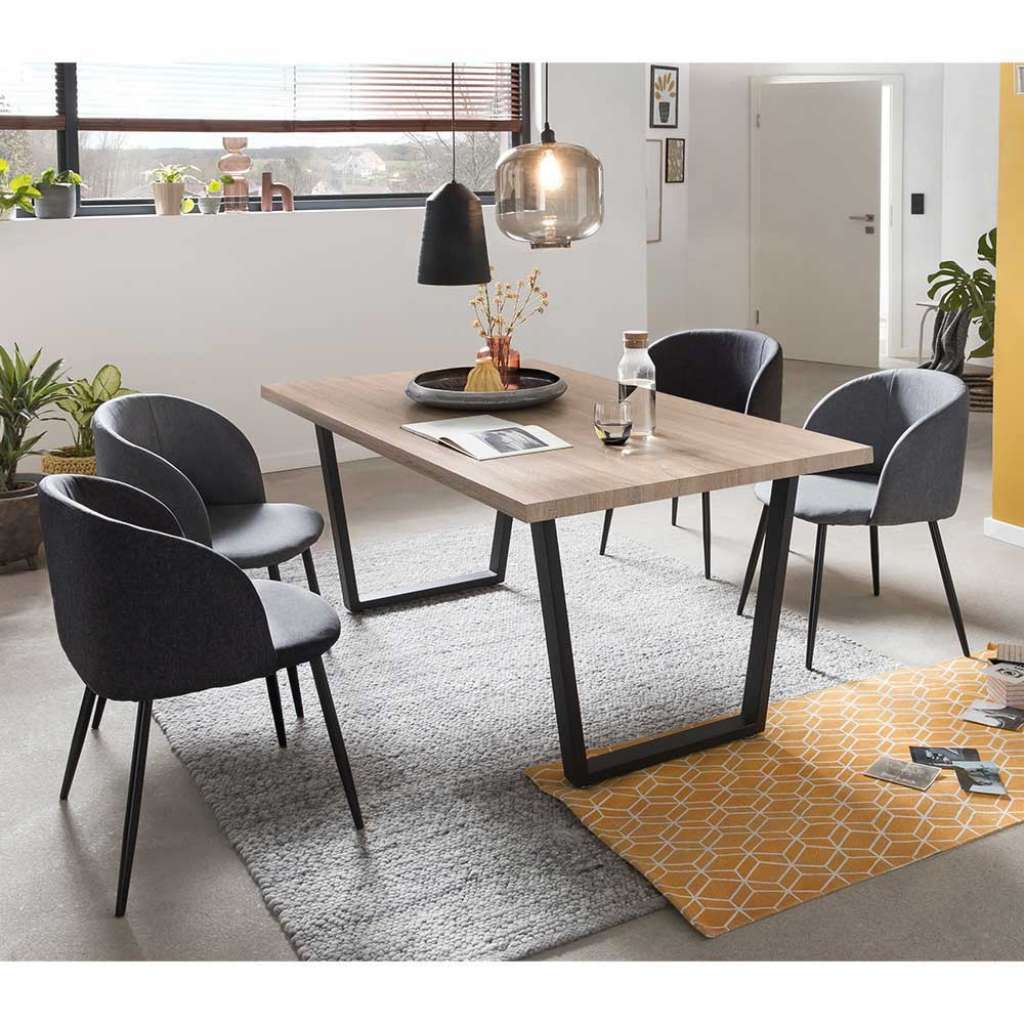 Esszimmer Sitzgruppe in Sonoma Eiche und Grau Loft Design (5-teilig)