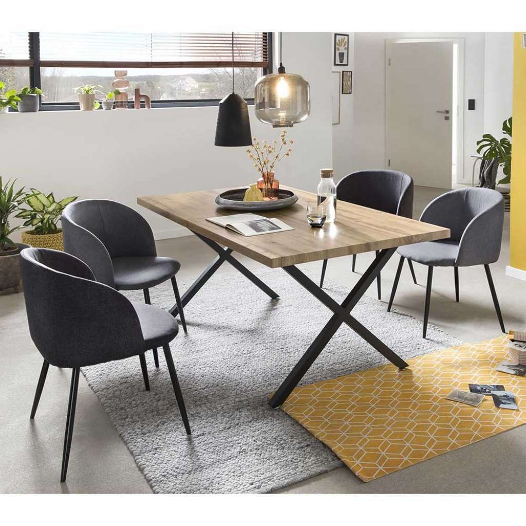 Esszimmereinrichtung in Wildeichefarben und Grau Loft Design (5-teilig)