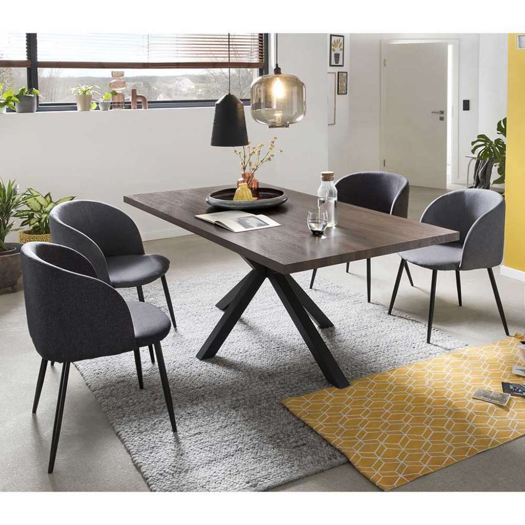 Essgruppe in Nussbaumfarben und Grau Loft Design (5-teilig)