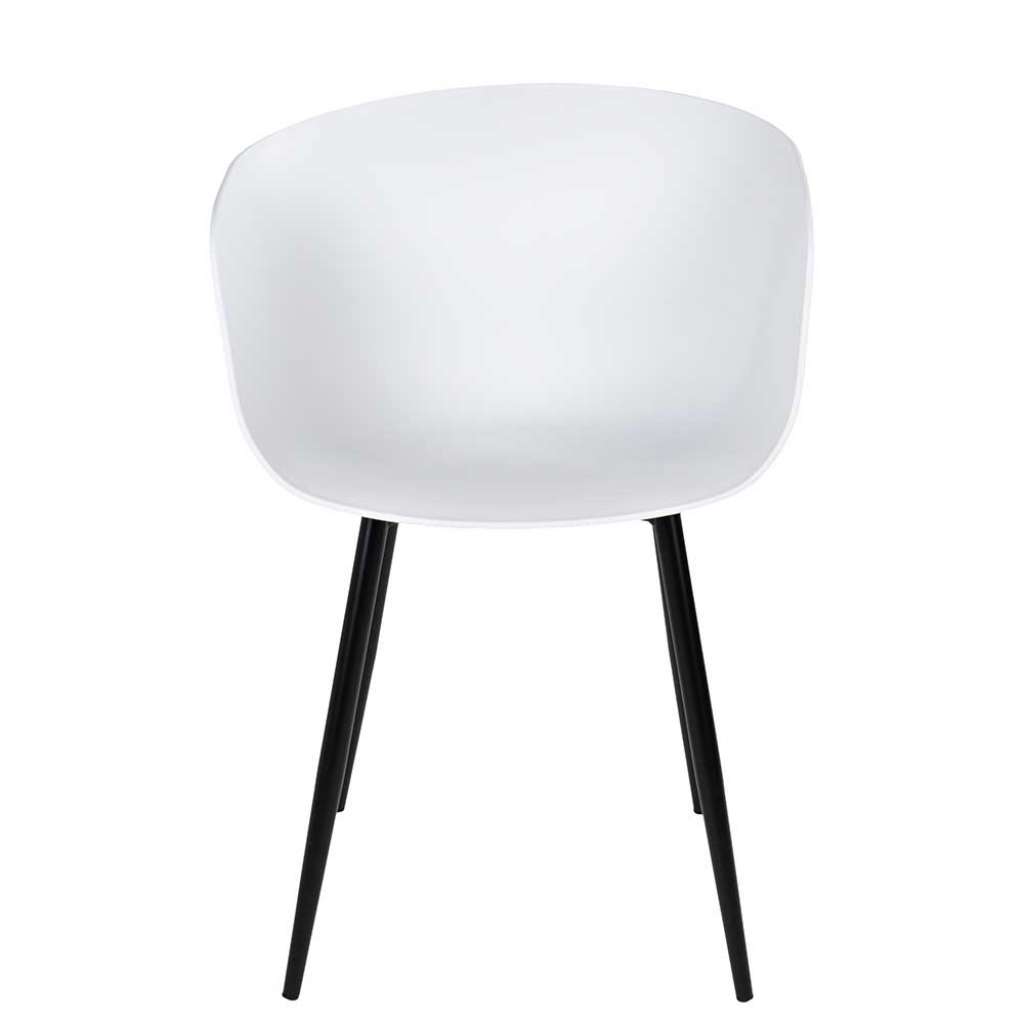 Armlehnenstühle in Weiß Kunststoff und Stahl (2er Set)