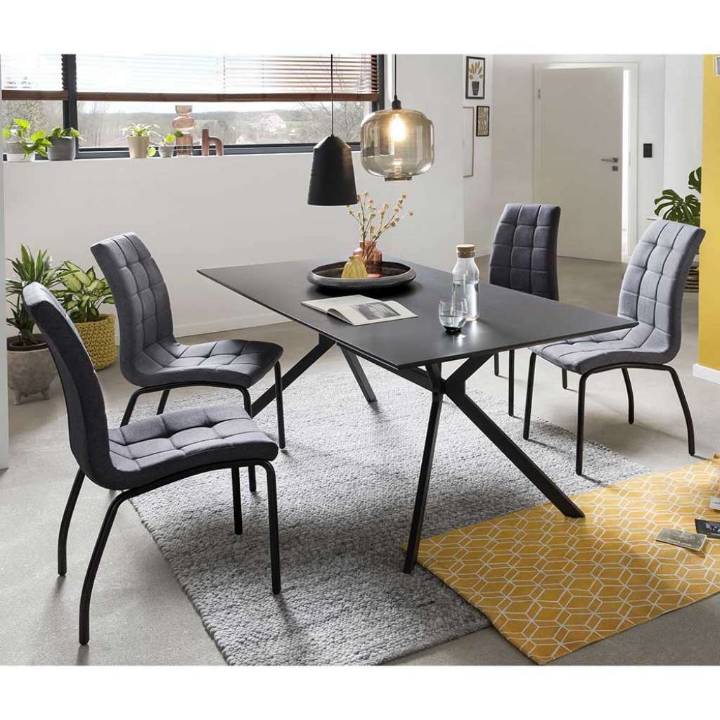 Essgruppe in Anthrazit und Grau modern (5-teilig)