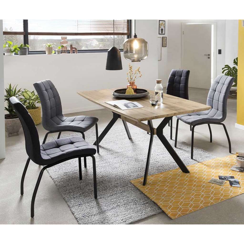 Esszimmer Sitzgruppe in Eichefarben Grau (5-teilig)