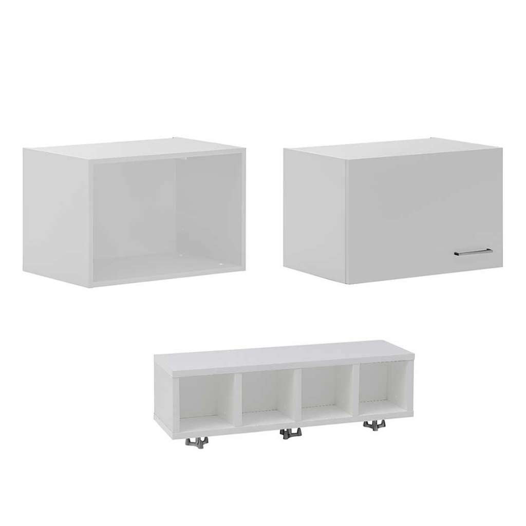 Büroküchen Ausstattung in Lichtgrau Made in Germany (3-teilig)