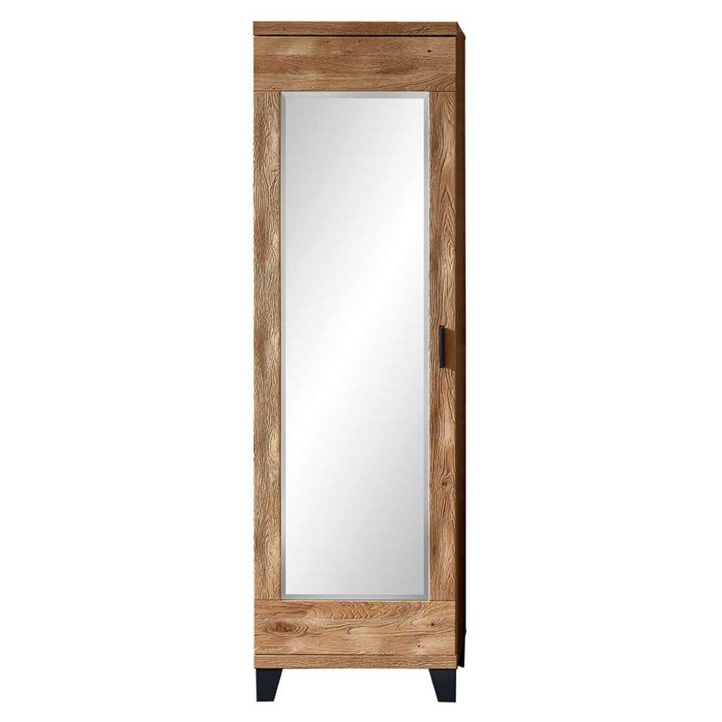 Dielenschrank mit Spiegeltür Wildeichefarben