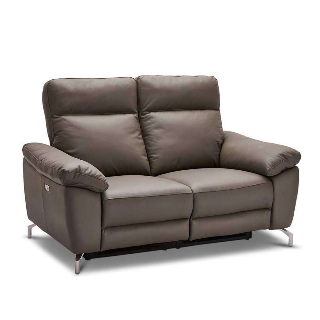 Wohnzimmer Couch in Grau Echtleder Relaxfunktion