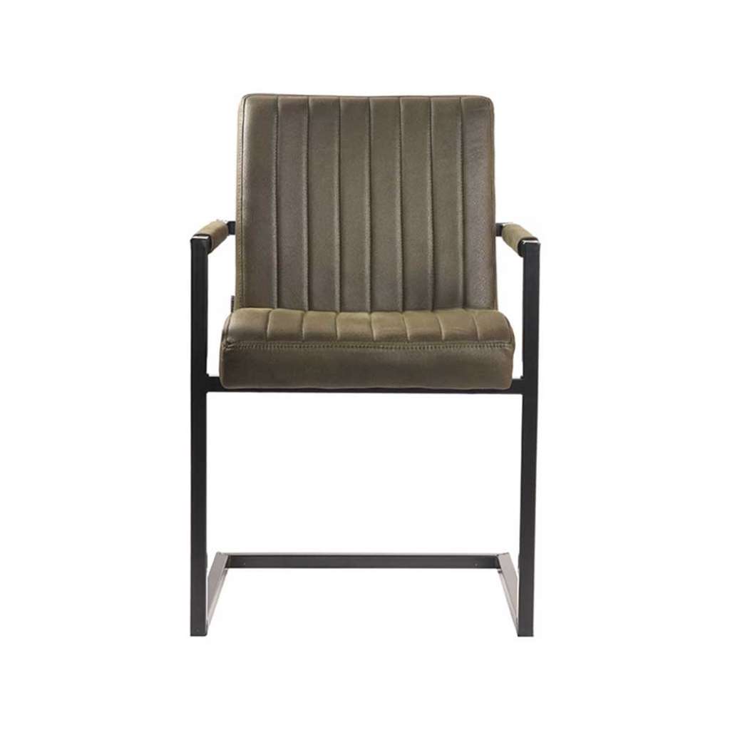 Schwingstuhl in Oliv Grün und Schwarz Industry Design