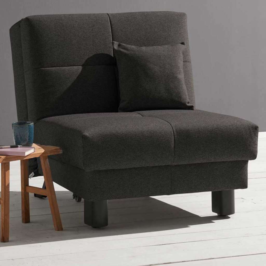 Ruhesessel in Dunkelgrau Velours 85 cm breit