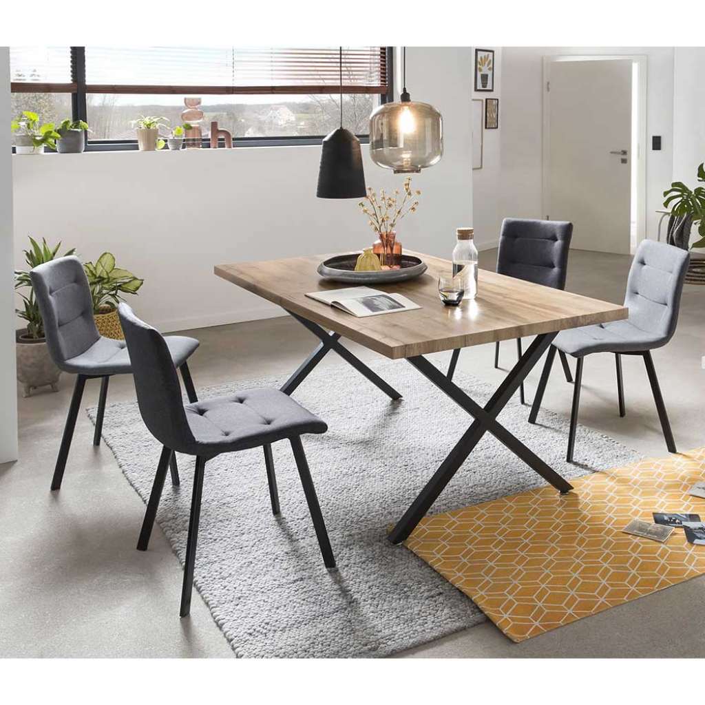 Essplatzgruppe in Wildeichefarben und Grau Loft Design (5-teilig)