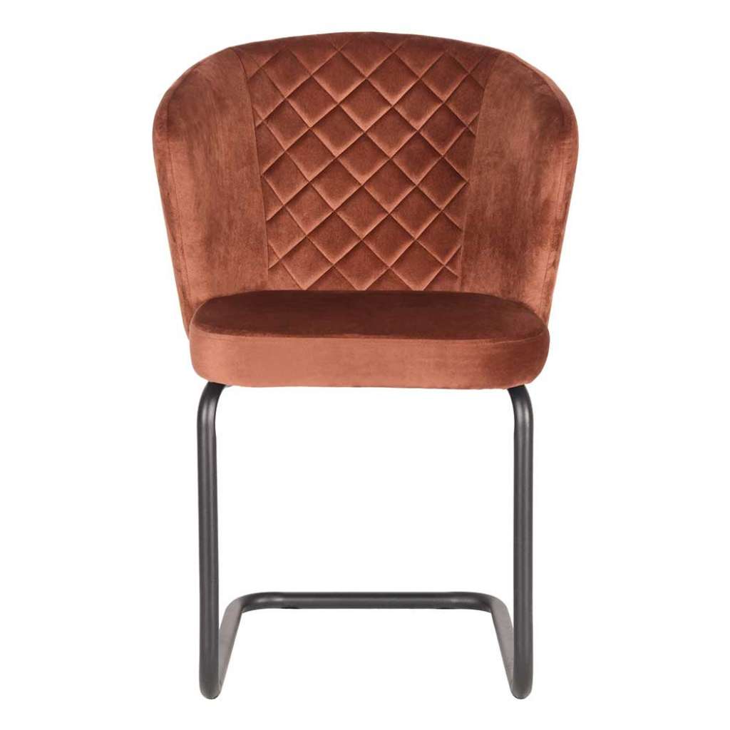 Freischwingerstuhl in Rostfarben Armlehnen