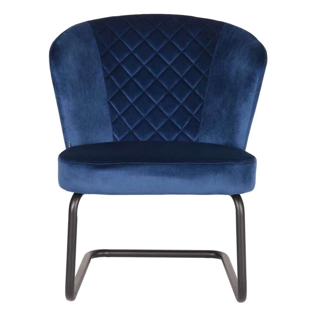 Retro Polstersessel in Blau Samt Wippfunktion
